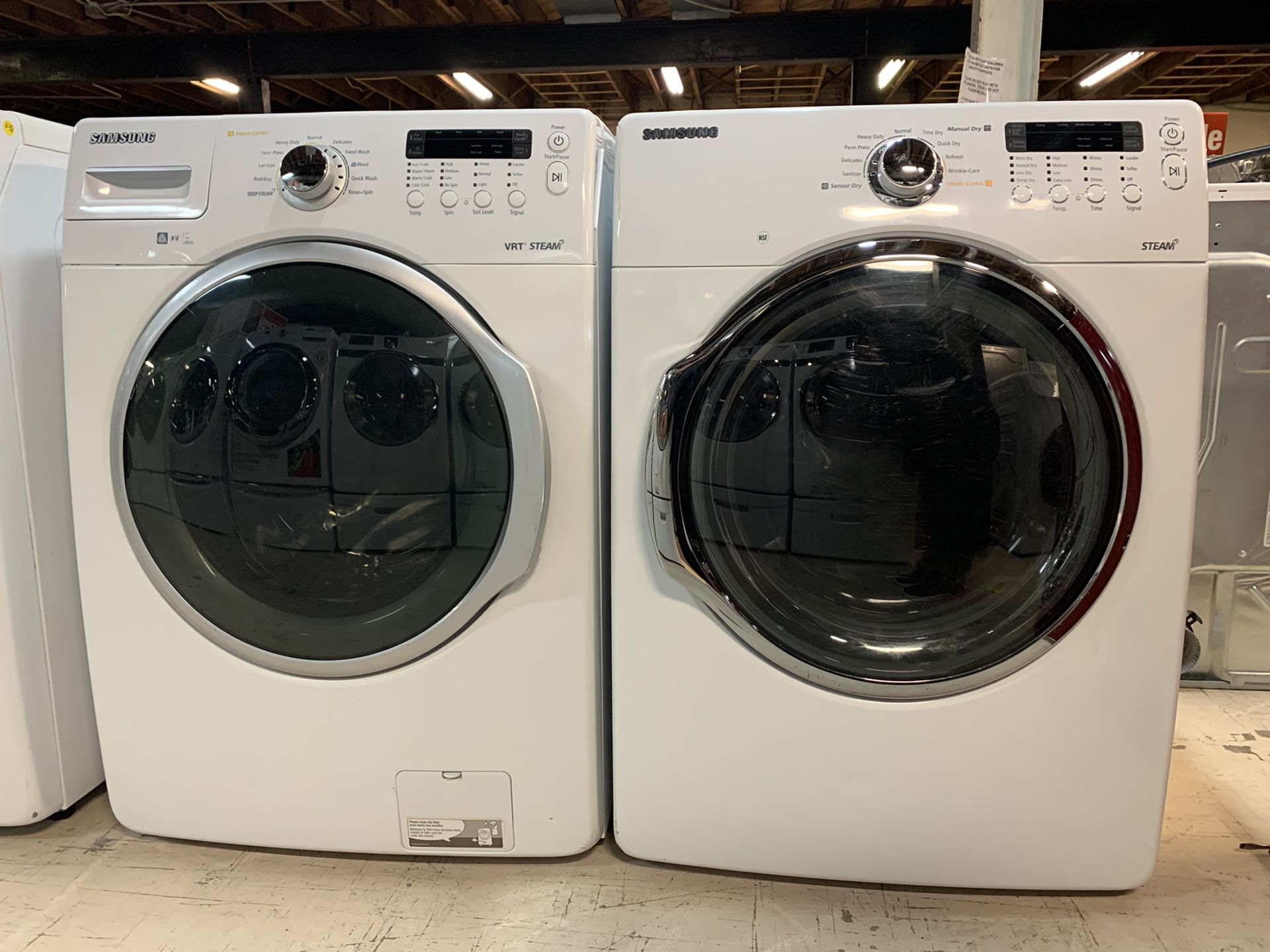 SAMSUNG WASHER AND ELECTRIC DRYER