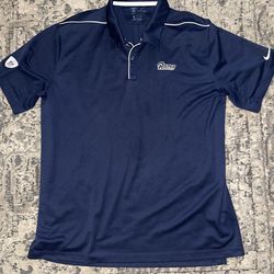 LA Rams Nike Mens Dri-Fit Polo Size 2XL Navy Blue NFL Football Short Sleeve
