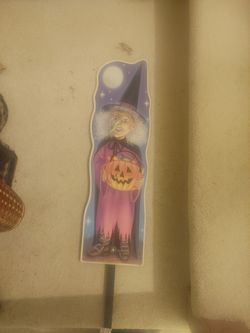 Vintage Halloween Witch Yard Sign