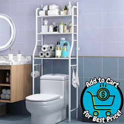 WhizMax Over The Toilet Storage Shelf 3 Layers-Metal-White