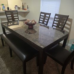 Bench Dining Table With 4 Chairs