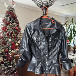 Brand New With Tags – Buttery-Soft Faux Leather Peplum Style Jacket – Size Medium