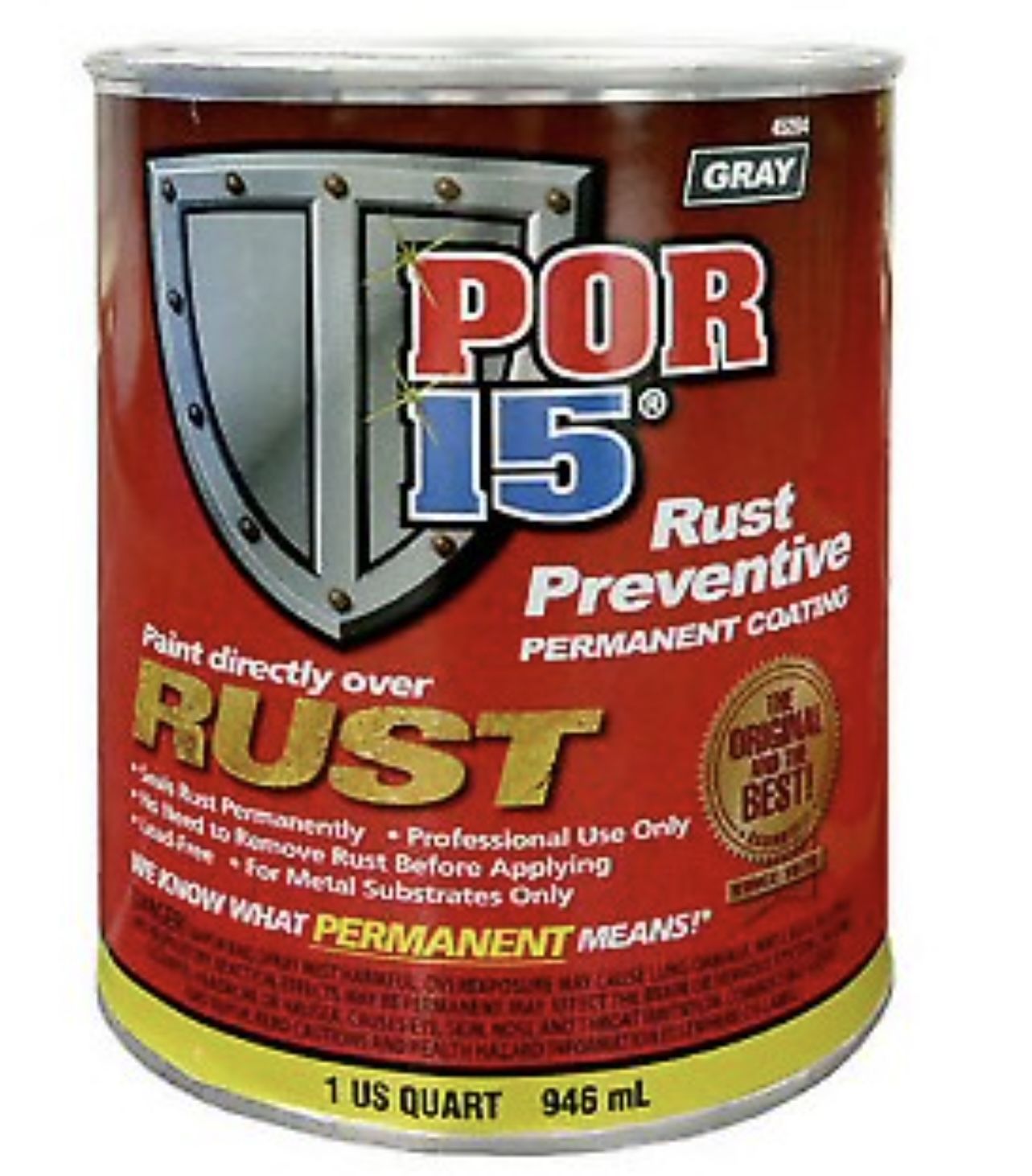 Por-15 45204 NEW RUST PREVENTATIVE GRAYCOATING (QUART)