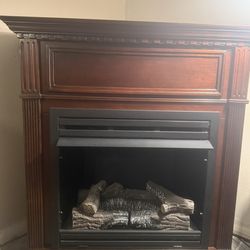 Pleasant Hearth Cherry Mantel Gas Fireplace