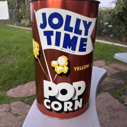Vintage Jolly Time Pop Corn Waste Basket 