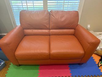 Real leather sofa (orange)
