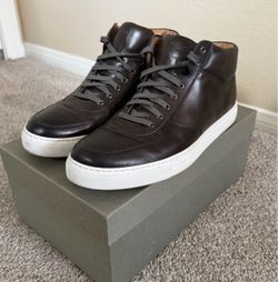 Magnanni Royal Leather High Top Sneaker Gray/Brown size 13