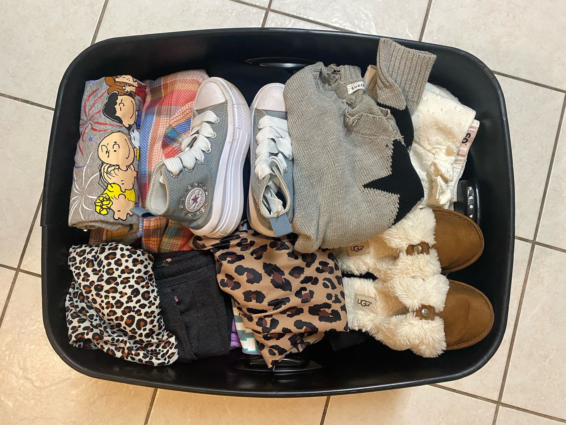 Bin Of Girls Clothing And Shoes 