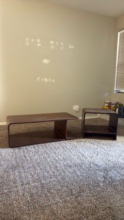 Brand new living spaces, coffee table, and end table