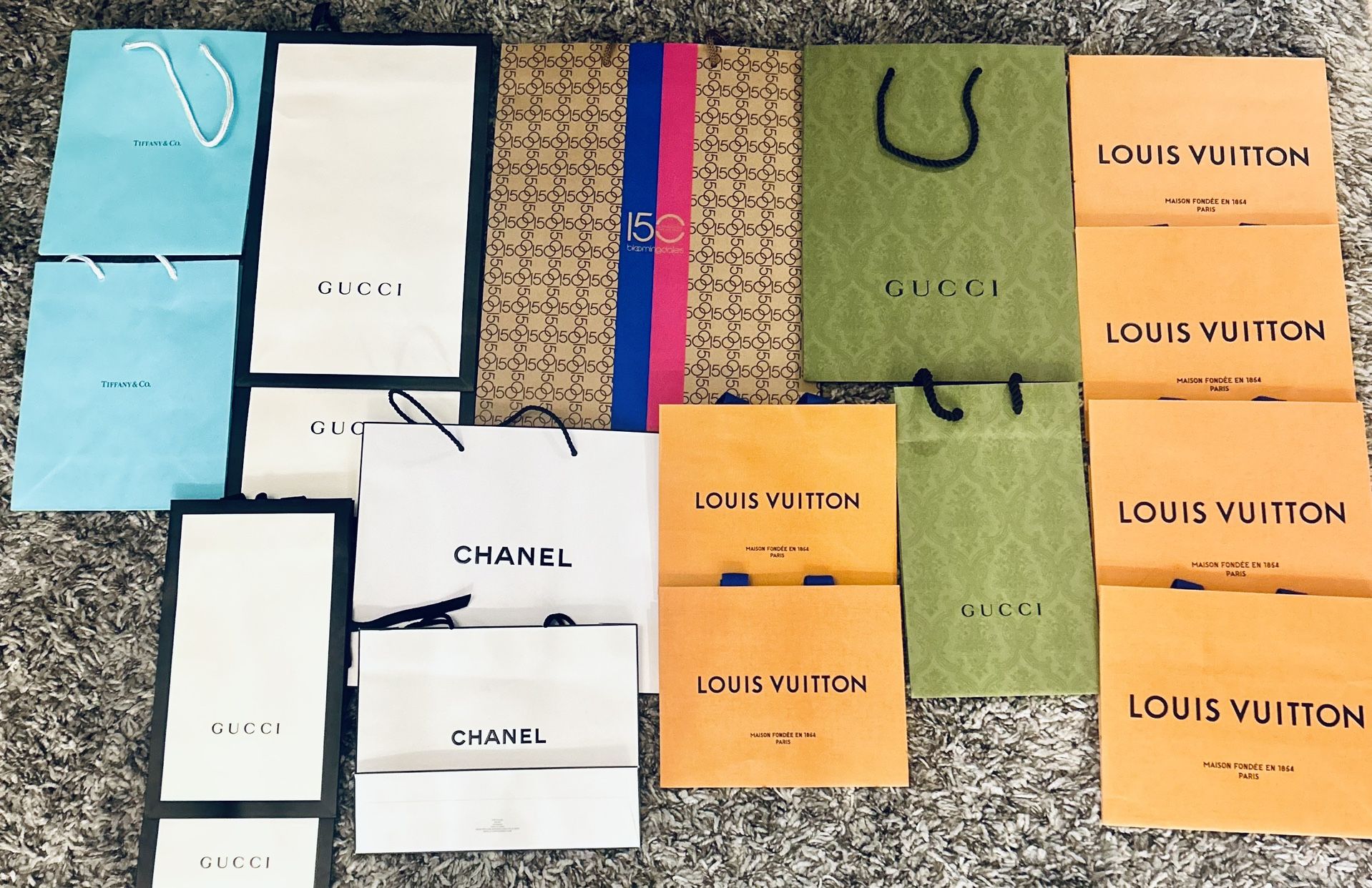 Designer Gift Bag Bundle (Gucci, Louis Vuitton, Chanel, Tiffany