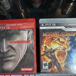 PS3 Set Of Two Games Metal Gear Solid 4 Mortal Kombat