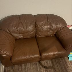 Brown Leather Couch