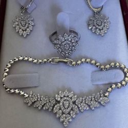 Silver 925 Necklace Whole Set