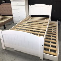 Twin  Trundled Bed Frame Solid Wood New In The Box 