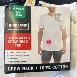 Kirkland 6 Pack Men Crew Neck Tee Size XL