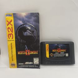 Mortal Kombat II Sega 32X Authentic Cart Manual No Box Case Tested MK2
