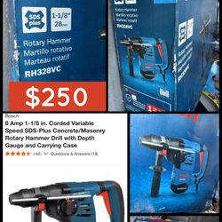 $250 NEW Bosch Hammer Drill