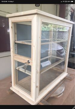 Handcrafted Pine Display Cabinet.    $145 Firm Cash.     South Austin.