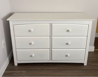 White 6-Drawer Double Dresser