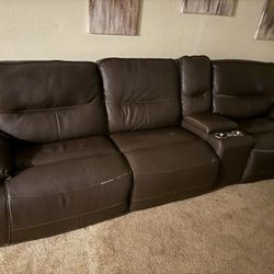 Sofas Two Recliners With Cup Holder And Storage