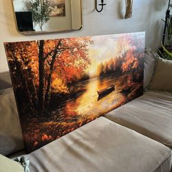 SERIMINO Beautiful Fall Nature Painting, 24“ X 48“
