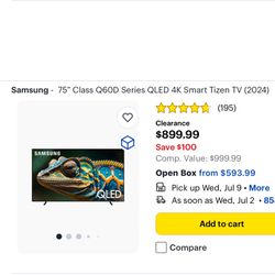 Samsung 75” Q60D QLED Smart TV