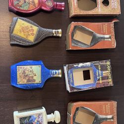 Vintage Jim Beam Collector Decanter Bottles - Fredric Remington Series - With Boxes