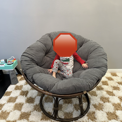 Round Wicker papasan accent chair