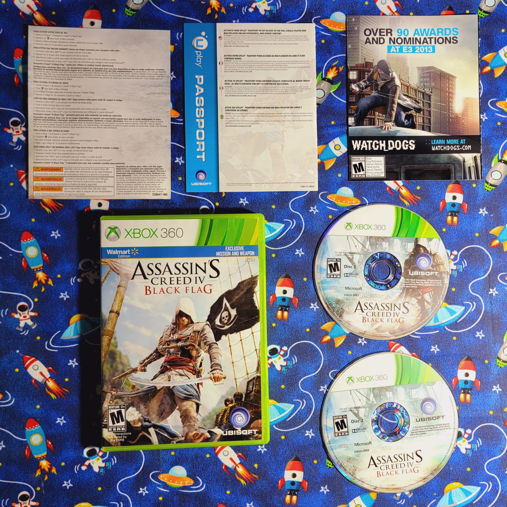 Assassin’s Creed IV Black Flag Microsoft Xbox 360 Complete CIB Walmart Edition Rare