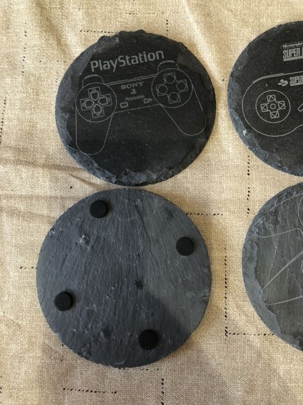 Custom LASER etched slate drink coasters