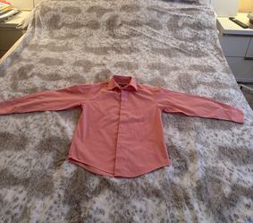 Pink Long Sleeve Button-Up Dress Shirt
