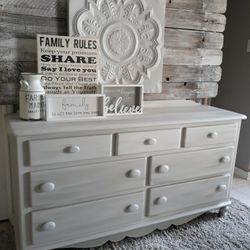 All Wood Light Grey Dresser 