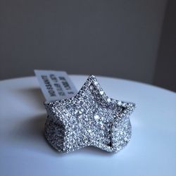 4ctw Rhodium Over 925 Sterling Silver Moissanite Ring SIZE 13