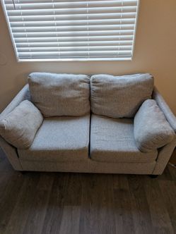 Gray Fabric Loveseat and Sofa