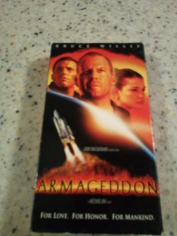 Vintage vhs video tape/ Armageddon/ Bruce Willis/ for love.for honor.for mankind.