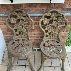 Vintage Cast Iron Bistro Chairs