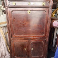 Antique Secretaire Desk In Mahogany