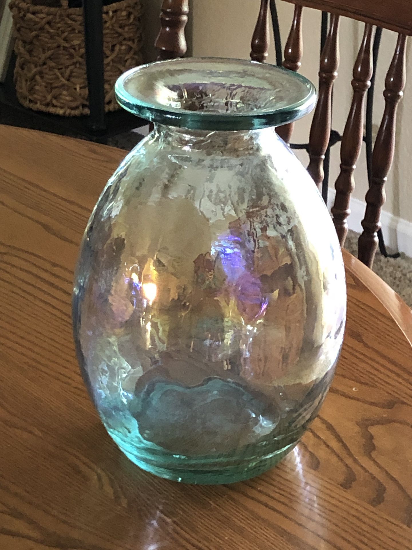 Iridescent Glass Vase, 10” X 7”, Original Price: $12.99
