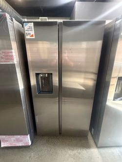 SAMSUNG 28 CU FT SIDE BY SIDE STAINLESS STEEL REFRIGERATOR 🔥