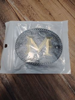 Letter M Western Belt Buckle
