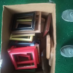 Box Of Small Picture Frames and Plaques 