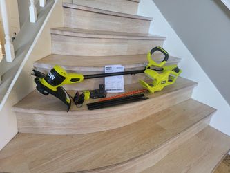 Ryobi ONE+ 18V 13 in. Cordless Battery String Trimmer/ Lawn Edger and hedge Trimmer (1) 2ah battery/charger