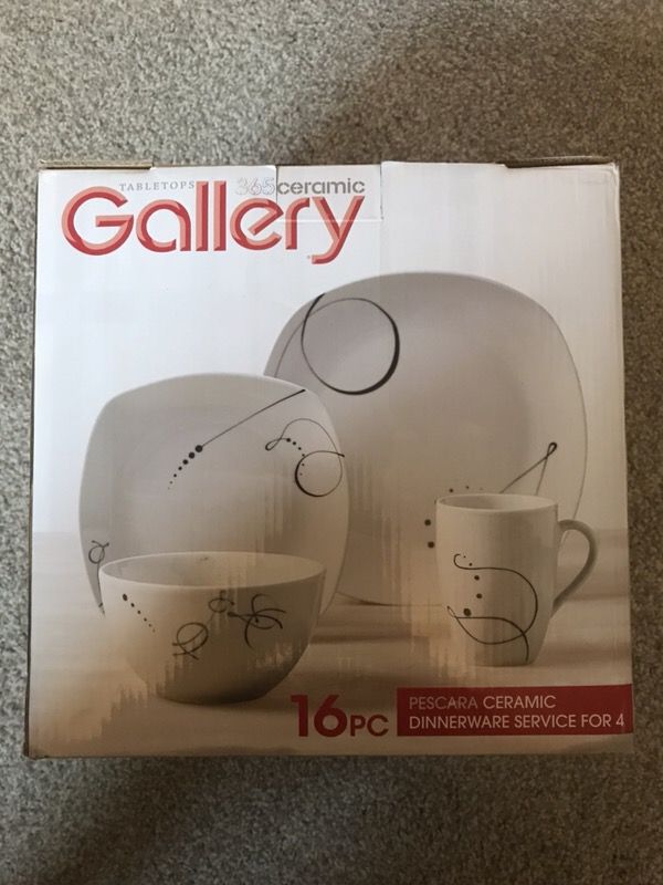 Tabletops 365 ceramic gallery pescara dinnerware - 16pc NEW