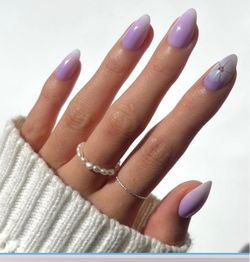 New Glamnetic Press On Nails - LILAC REEF- Short Almond