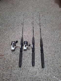 3 piece ice fishing rod n reel