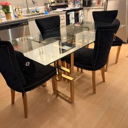 Gold & Black Dinning Table 
