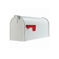 Gibraltar Mailboxes Elite Medium Capacity Galvanized Steel White, Post-Mount Mailbox, E1100W00