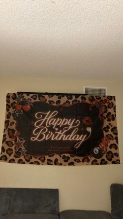 Happy birthday banner cheetah theme