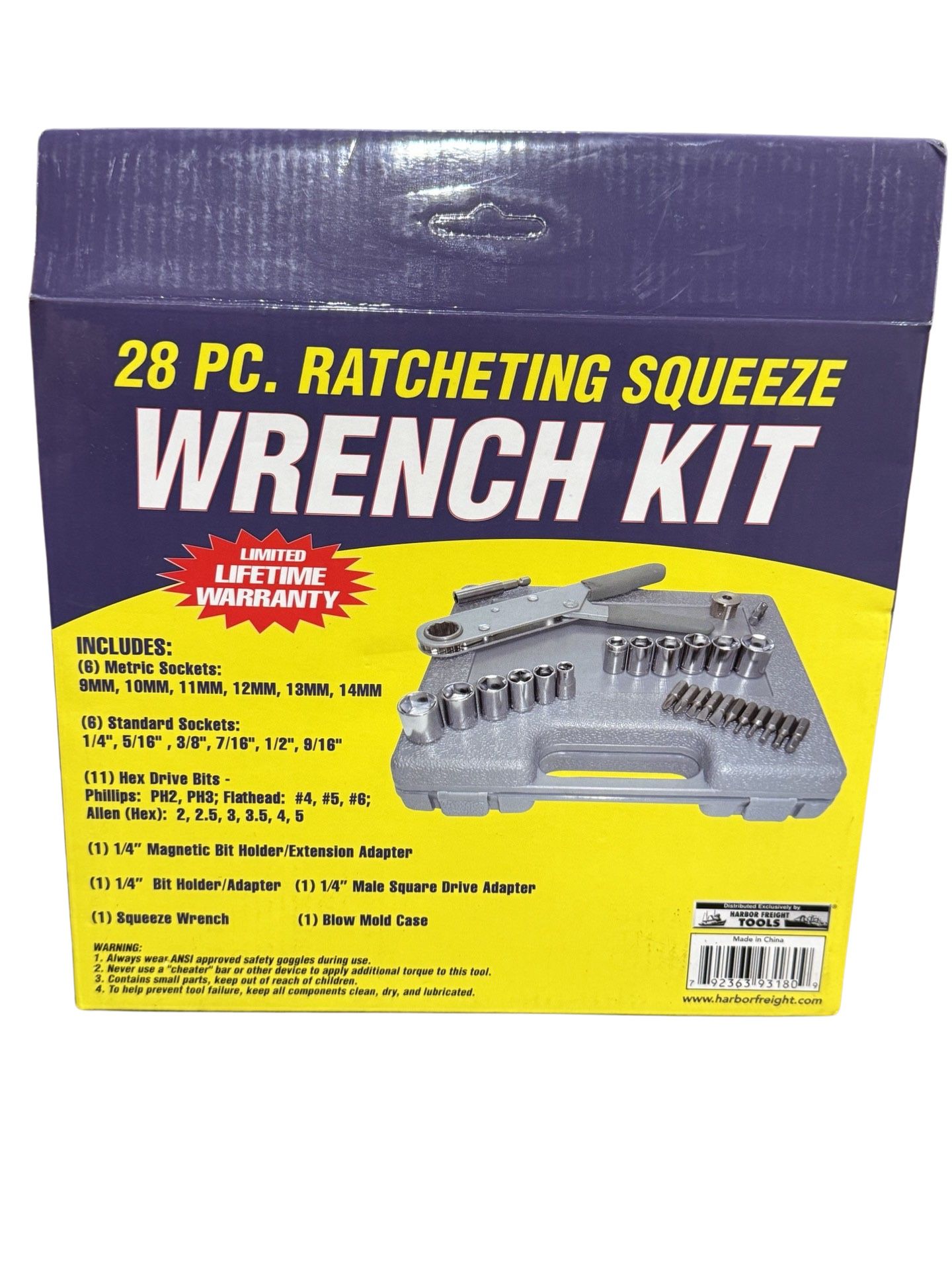 PITTSBURGH 28 PIECE RATCHETING SQUEEZE WRENCH KIT. This Is A Gift Quality Box!