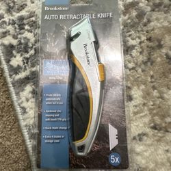 🔪 Brookstone Auto Retractable Utility Knife – New in Package